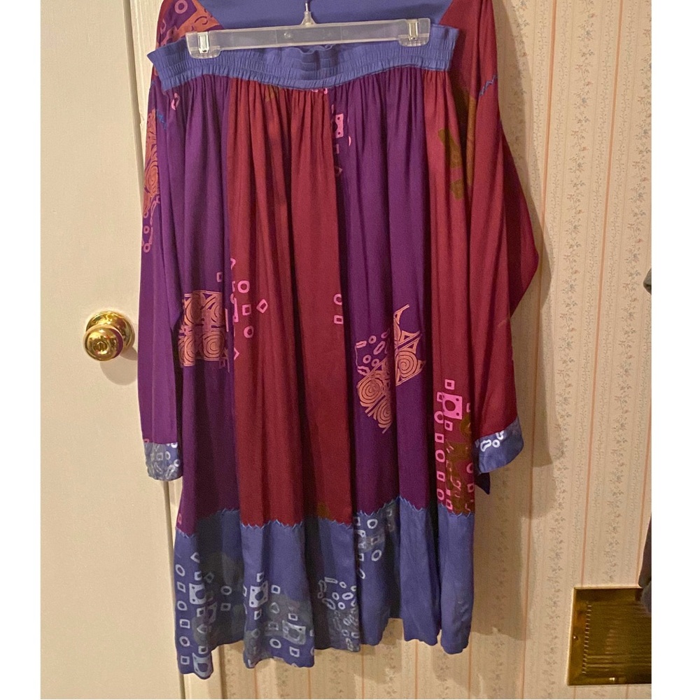 ✨️Boho Two-Piece Skirt Set in Purple Patchwork✨️ - Picture 2 of 5